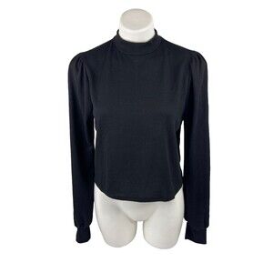 HYFVE Women Medium Basic Black Top Long Sleeve Casual NWT